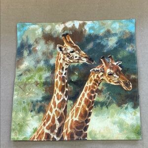 Giraffe Print Pocket Square- Brown & Green